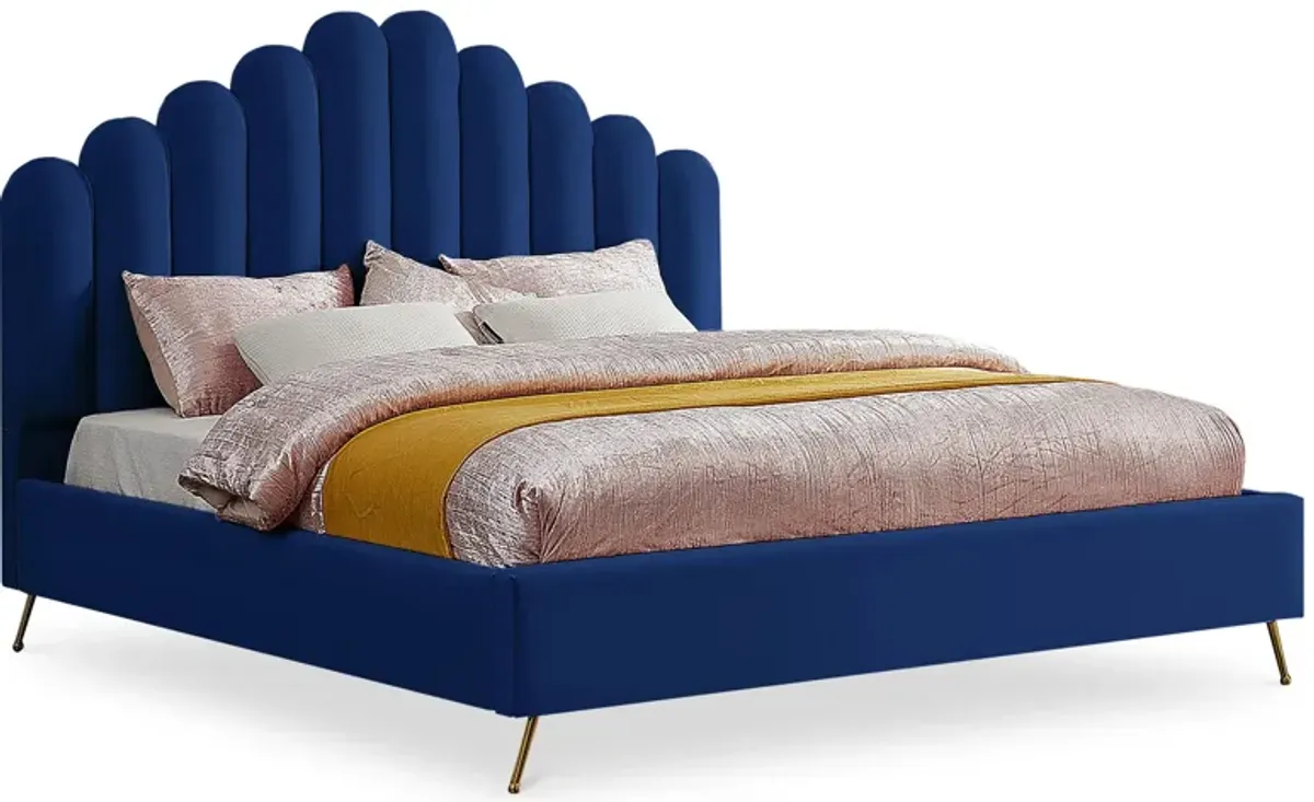 Lily Bed in Navy by Meridian Furniture