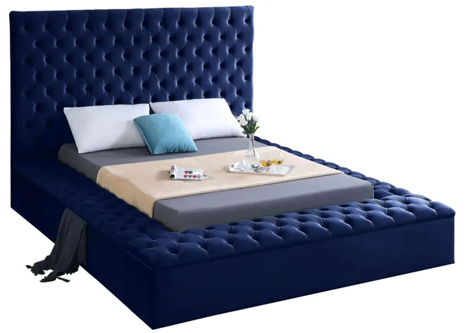 Bliss Bed in Navy by Meridian Furniture