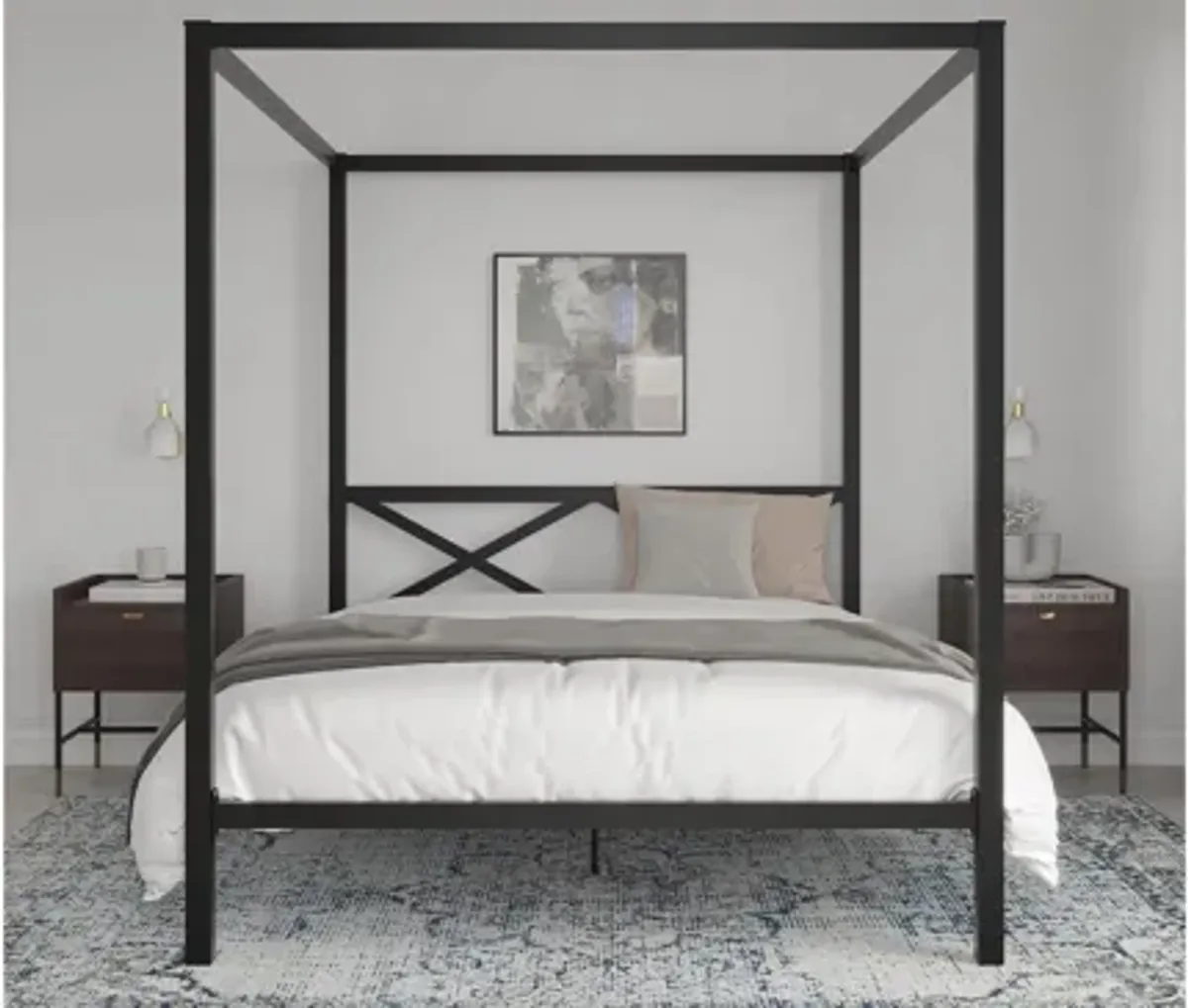 Zasha Queen Metal Canopy Bed