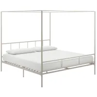 Marion Canopy Bed King in Off White by DOREL HOME FURNISHINGS