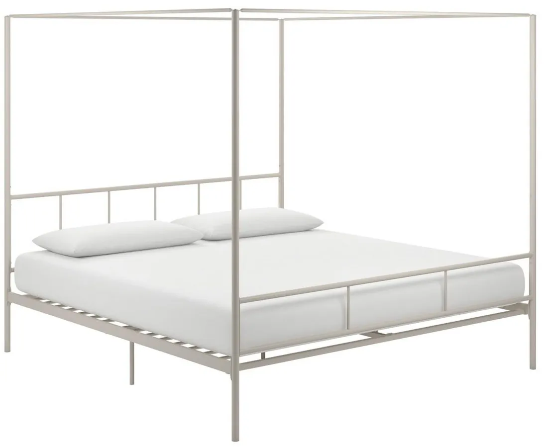 Marion Canopy Bed King in Off White by DOREL HOME FURNISHINGS