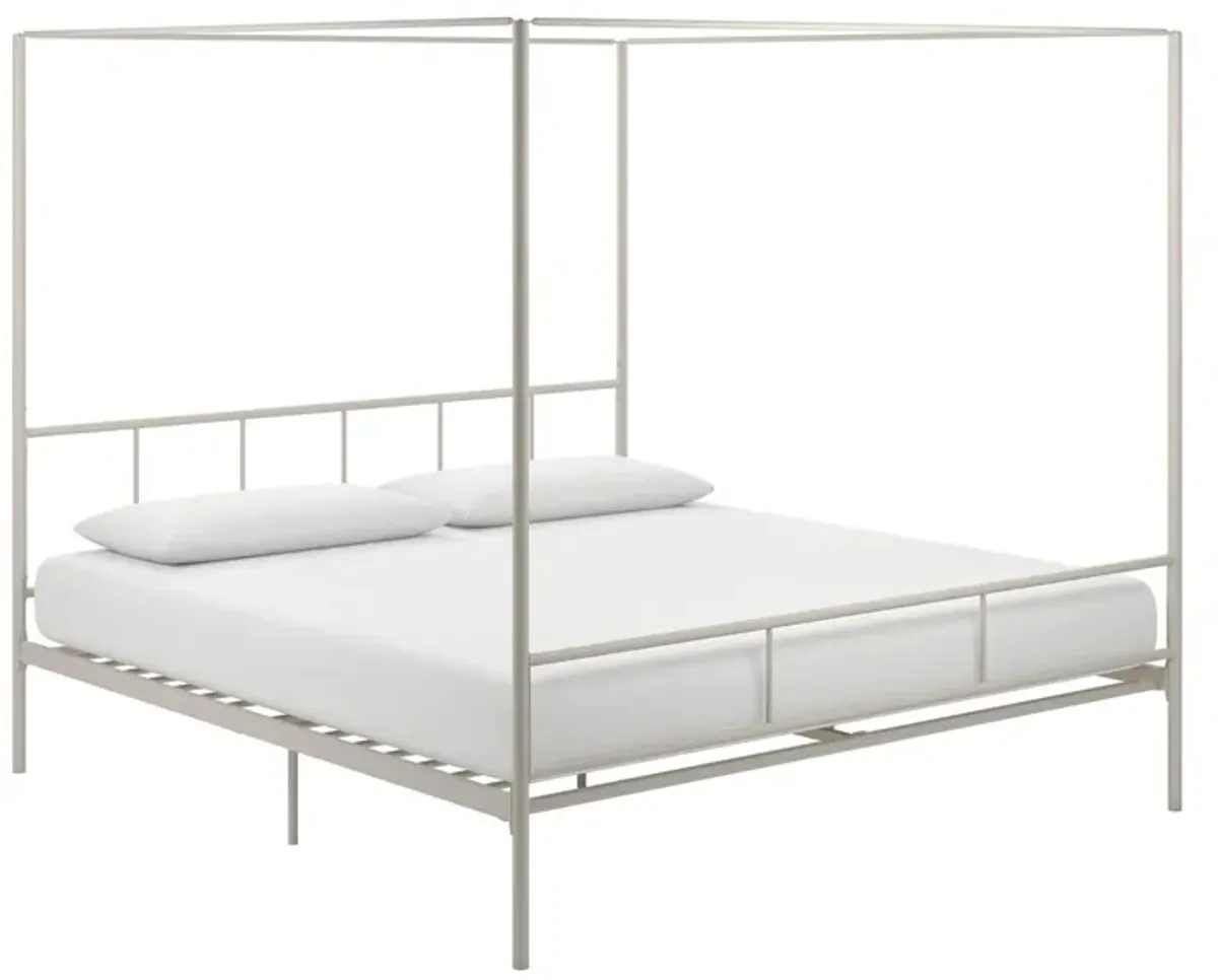 Marion Canopy Bed King in Off White by DOREL HOME FURNISHINGS