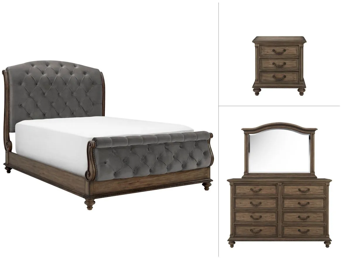Castlehaven 4pc. Bedroom Set in Brown Gray by Bellanest