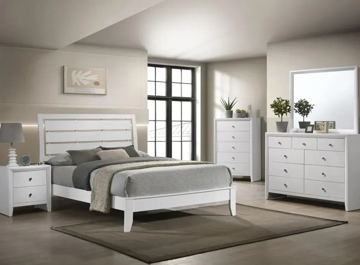 Evan 5-Pc Queen Bedroom Set in White by Crown Mark