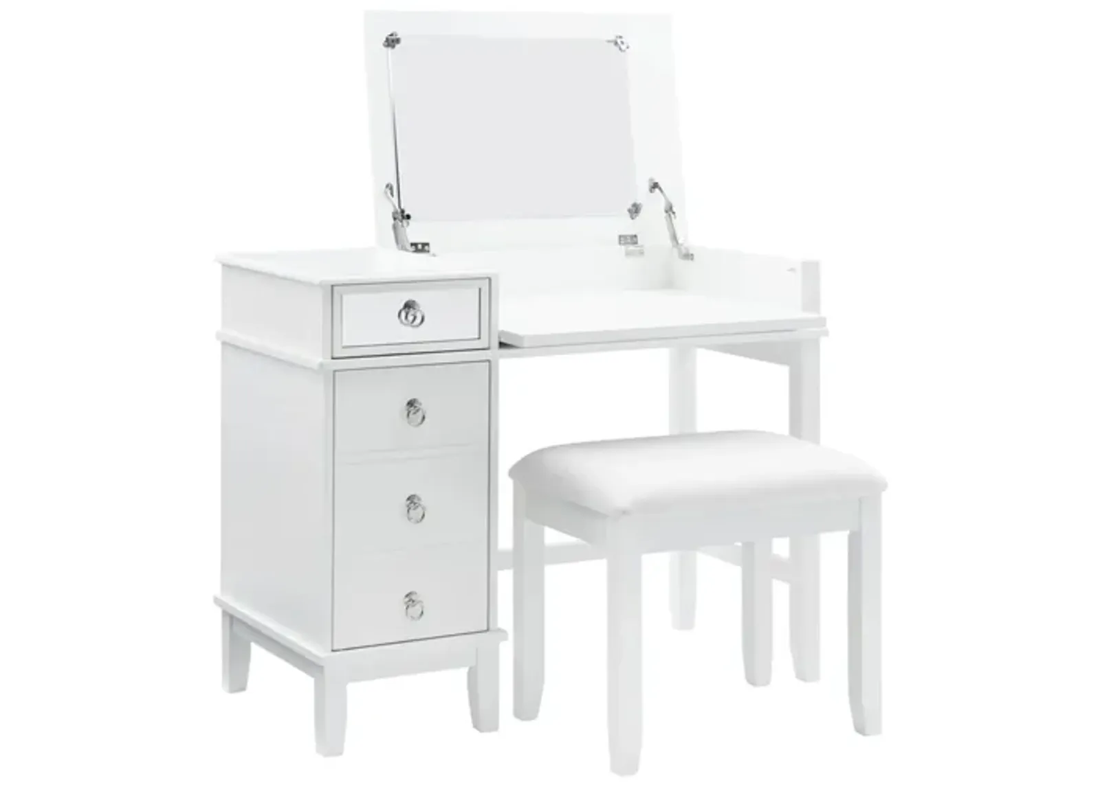 Bay Mills Vanity Set in White by Linon Home Decor