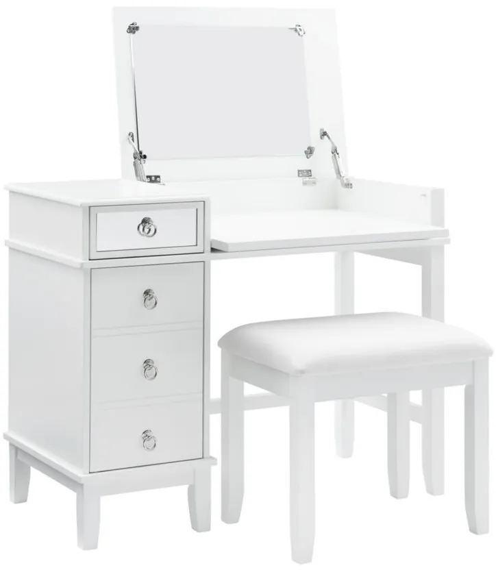 Bay Mills Vanity Set in White by Linon Home Decor