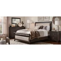 Union City 4-pc. Upholstered Bedroom Set in Charcoal / Grey Wash by Bellanest