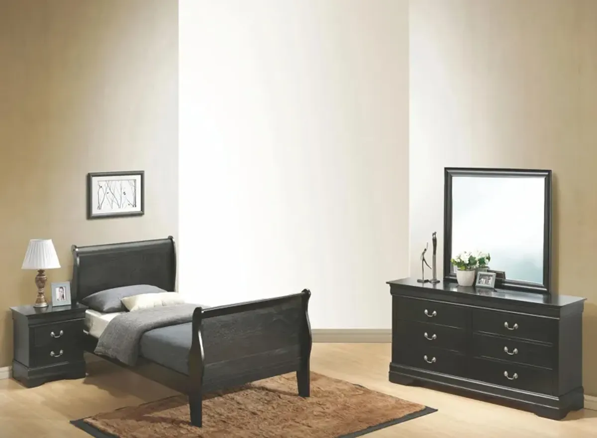 Rossie 4-pc. Sleigh Bedroom Set in Black by Glory Furniture