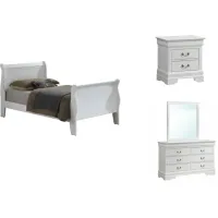 Rossie 4-pc. Sleigh Bedroom Set in White by Glory Furniture
