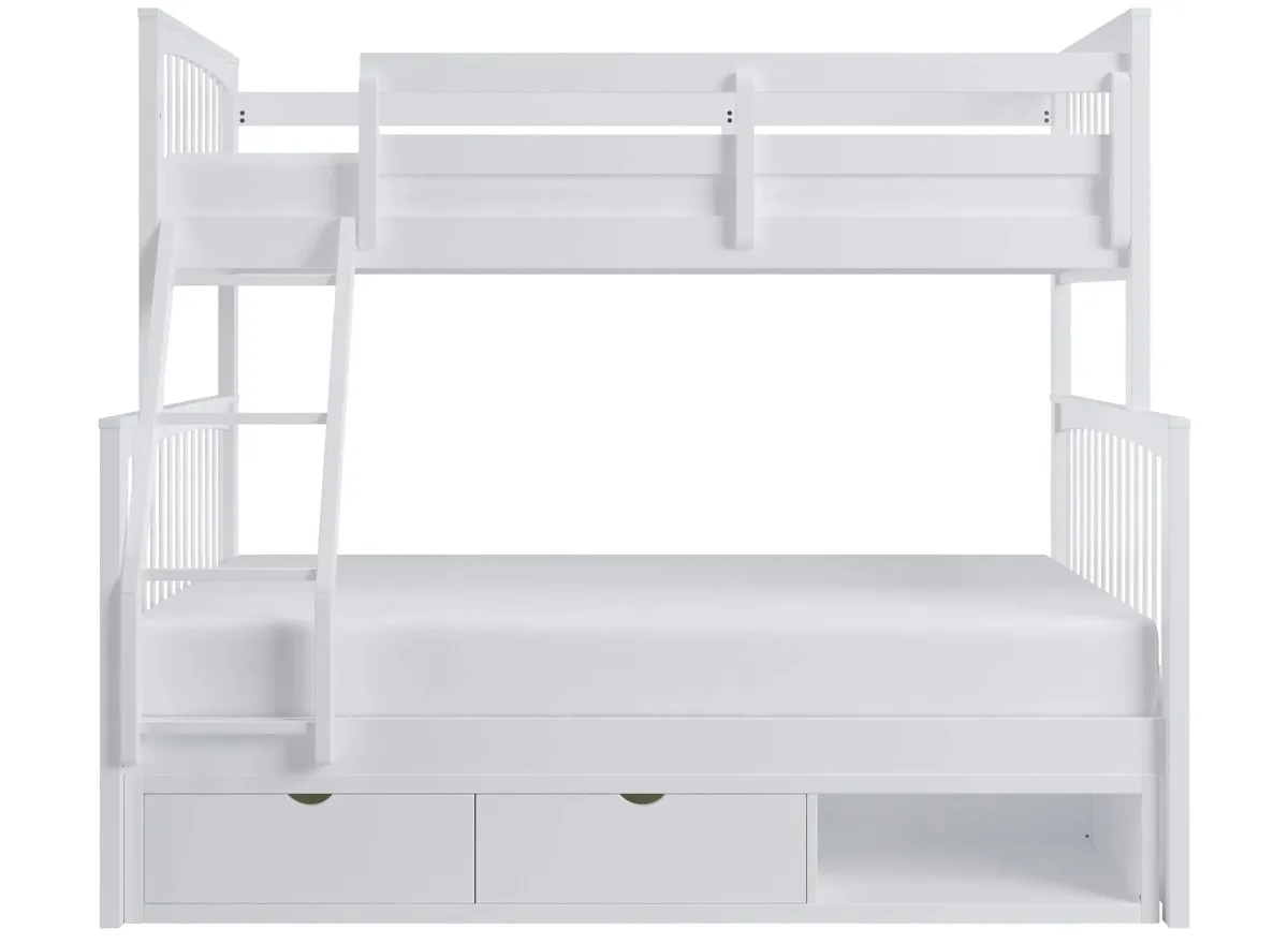 Apollo Bunk Bed with Storage in White by Bellanest