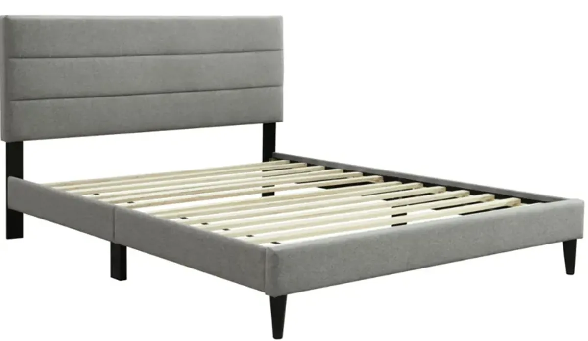 Willa Upholstered Bed w/ USB in Gray by Bernards Furniture Group