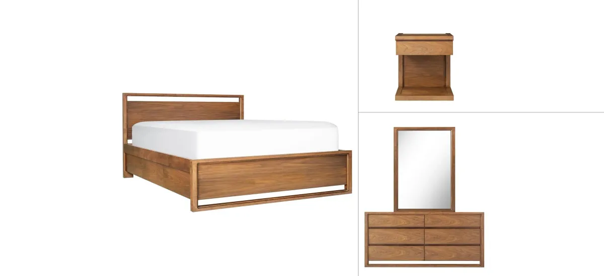 Aversa 4-pc. Bedroom Set w/ 2-side Storage Bed and 1-Drawer Nightstand