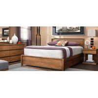 Aversa 4-pc. Bedroom Set w/ 2-side Storage Bed and 1-Drawer Nightstand in Light Cherry by Bellanest