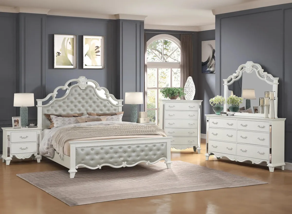 Sonia 4-pc. Bedroom Set in Pearl by Cosmos Furniture