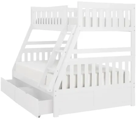 Belisar Twin-Over-Full Storage Bunk Bed in White by Bellanest