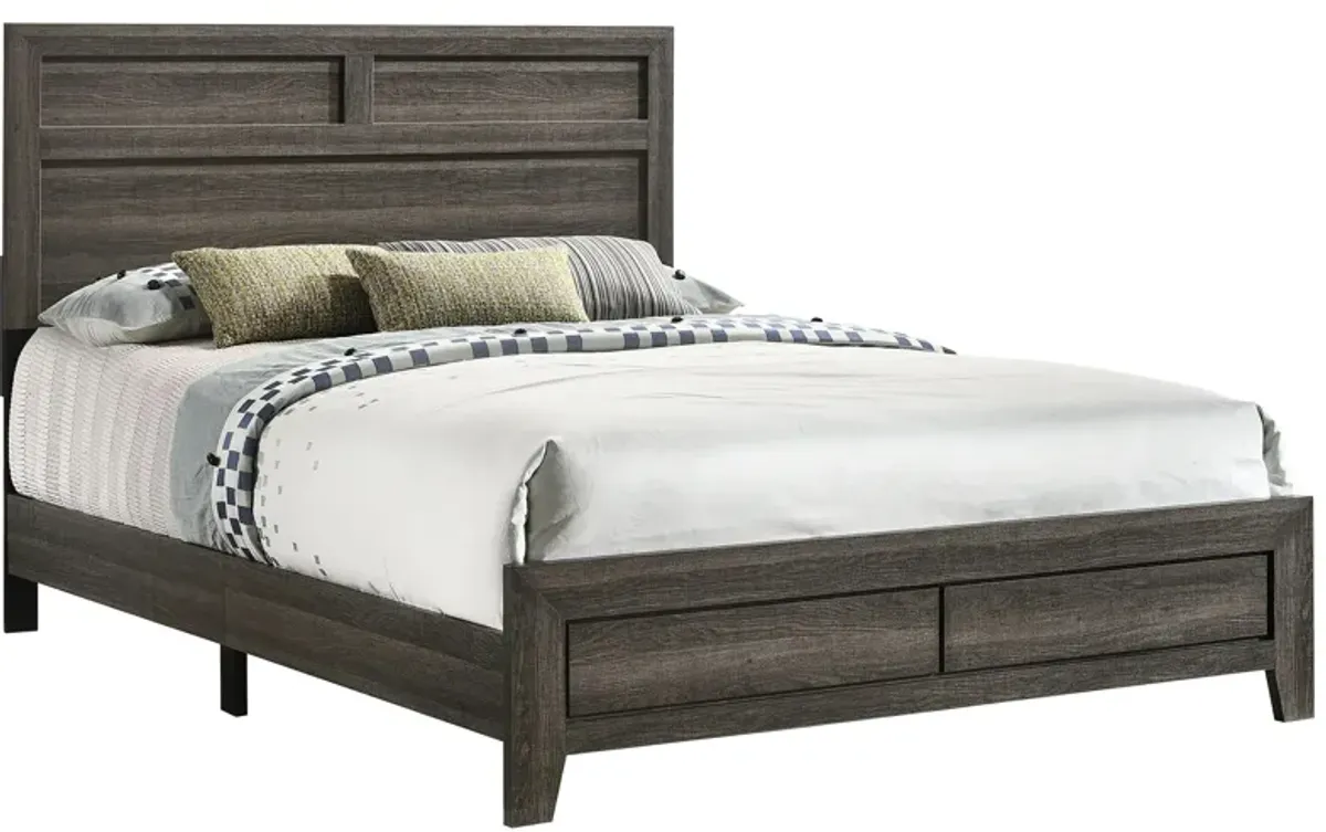 Issac Panel Bed w/ USB in Gray by Bernards Furniture Group