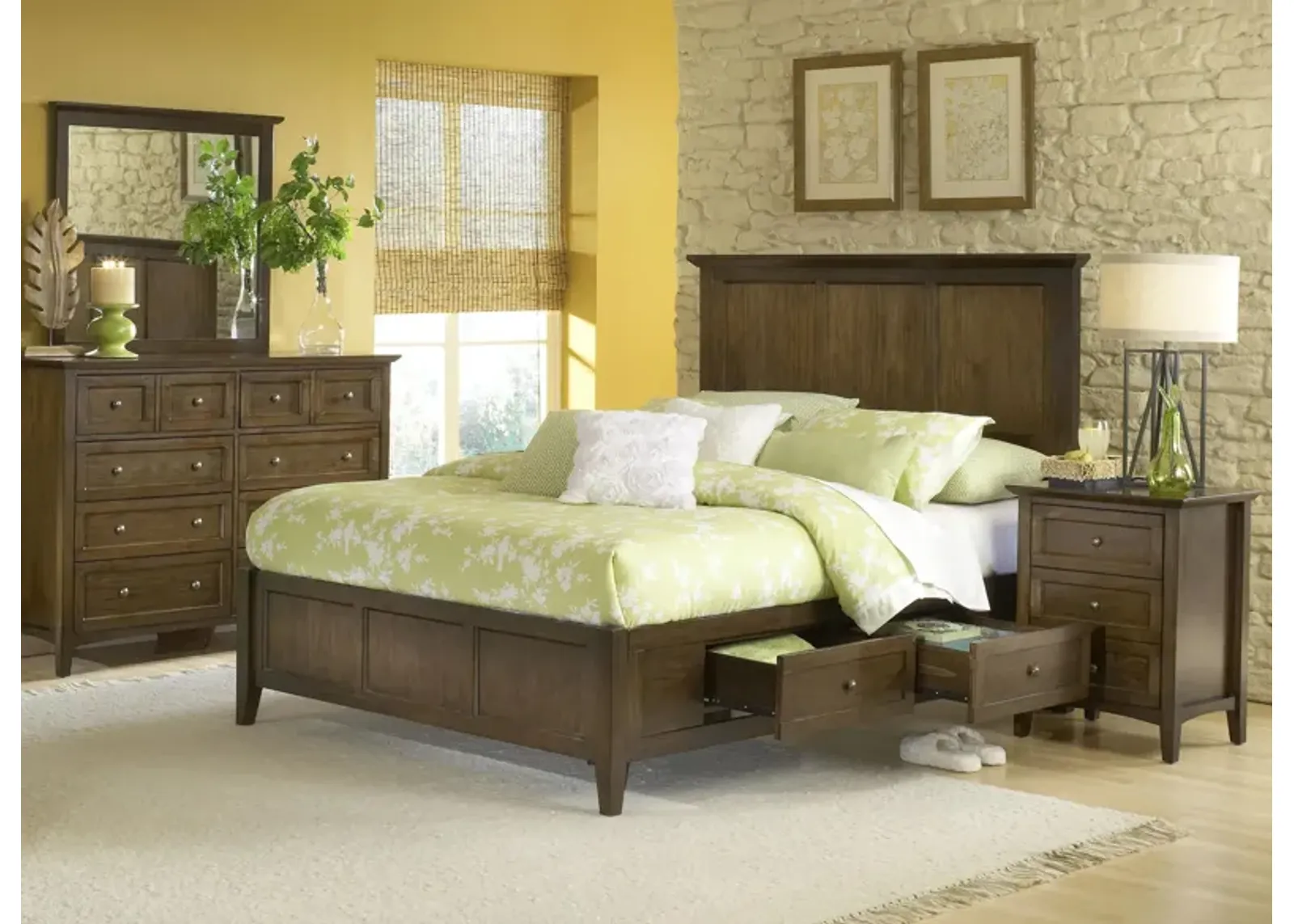 Tompkins 4-pc. Storage Bedroom Set in Truffle by Bellanest