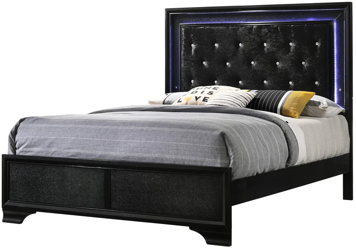 Micah 4-pc. Upholstered Bedroom Set in Black by Crown Mark