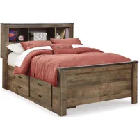 Trinell Full Bookcase Bed with 2 Storage Drawers in Brown by Ashley Furniture