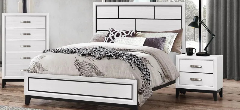 Akerson 3-pc. Bedroom Set in White by Crown Mark