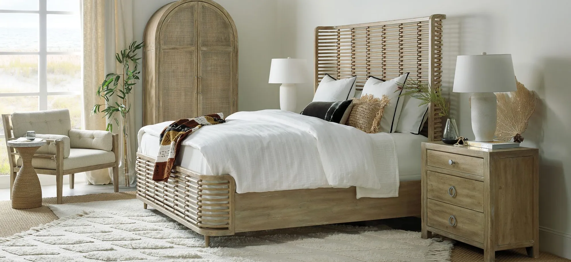 Sundance Rattan Bed in Light Brown by Hooker Furniture