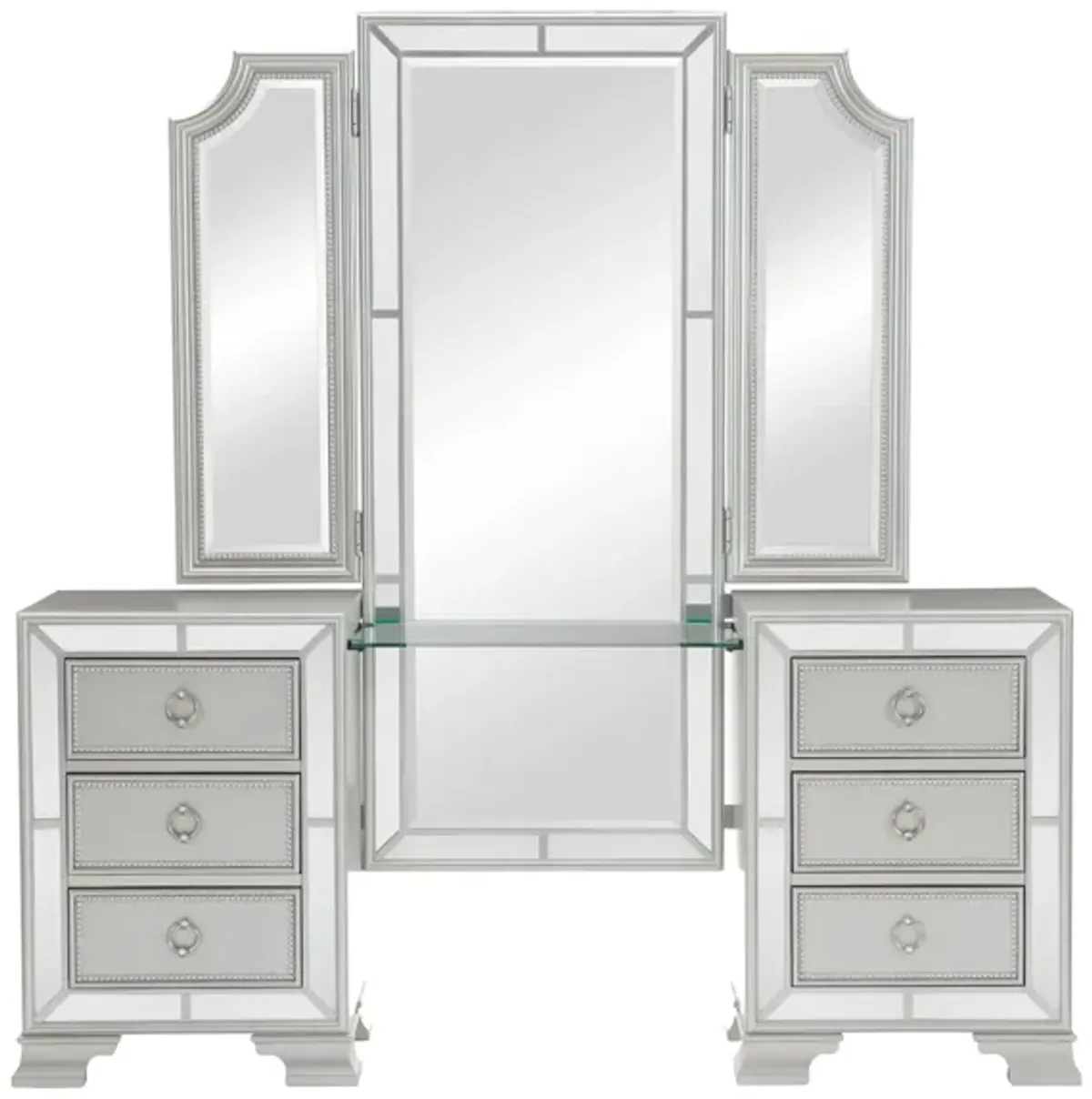 Beaver Creek Vanity W/Mirror in Silver by Homelegance