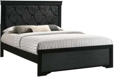 Amalia Upholstered 4-pc. Bedroom Set in Black by Crown Mark