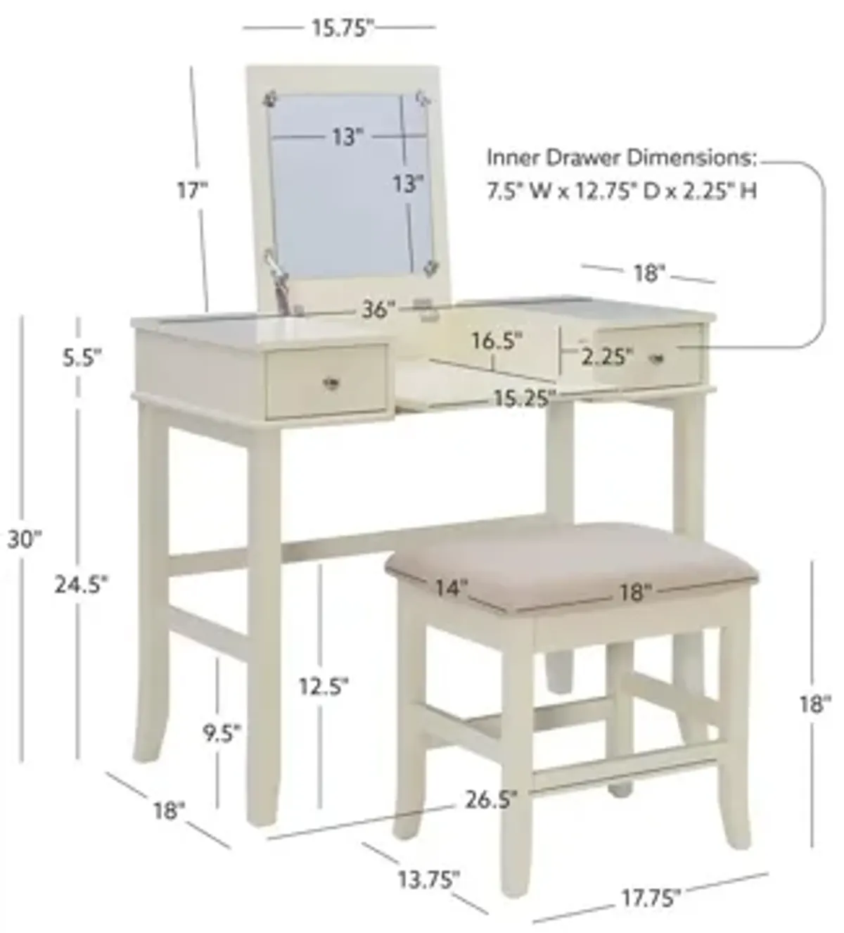 Tiffin Vanity Set