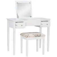 Belding Butterfly Vanity Set in White by Linon Home Decor