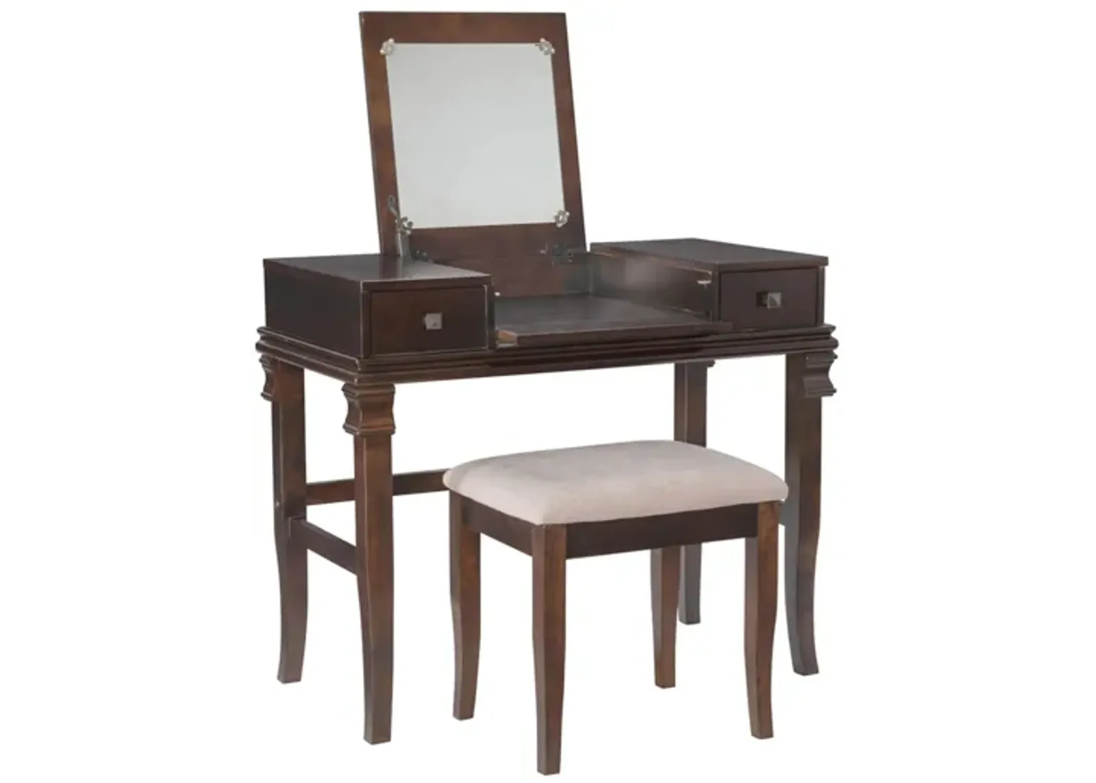 Angela Vanity Set in Walnut by Linon Home Decor