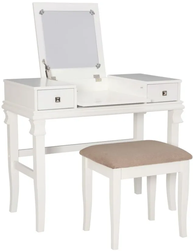 Angela Vanity Set in White by Linon Home Decor
