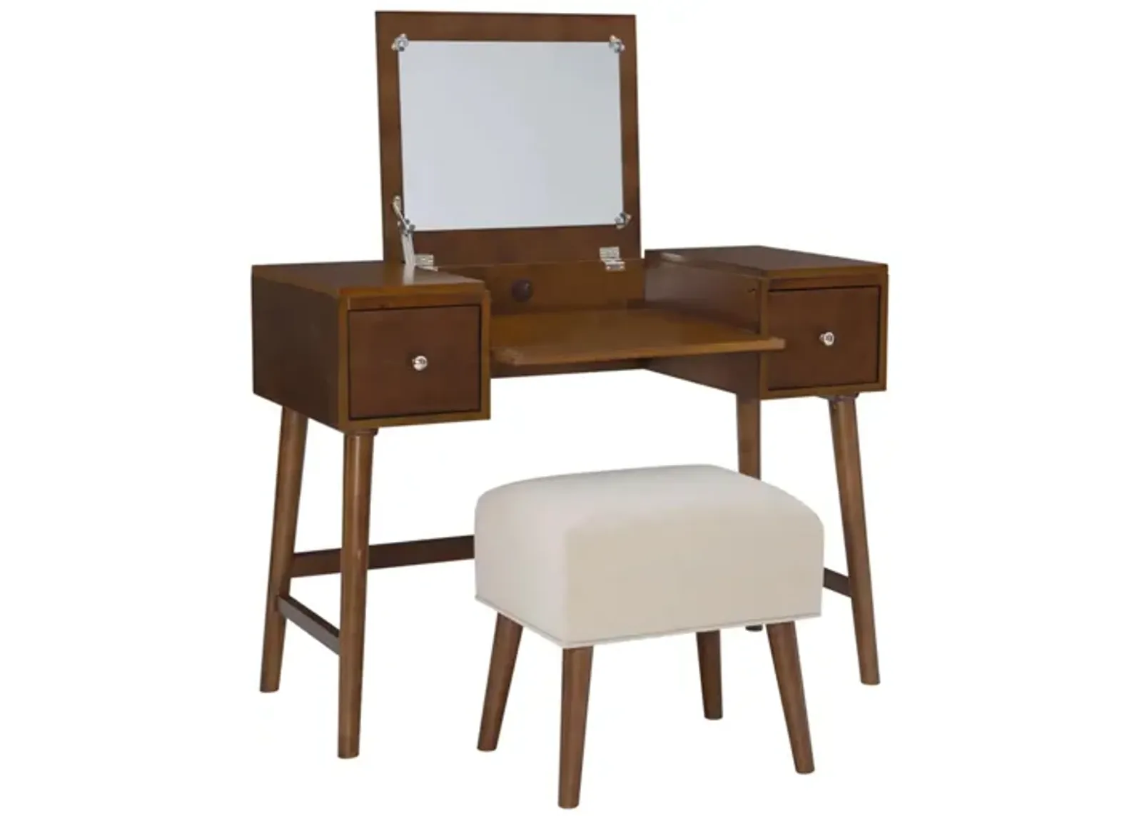 Dover Vanity Set in Walnut by Linon Home Decor