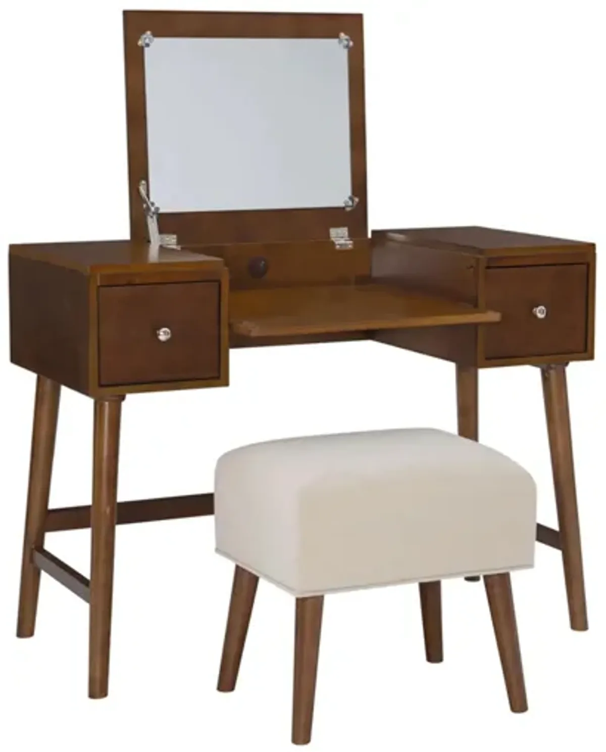 Dover Vanity Set in Walnut by Linon Home Decor