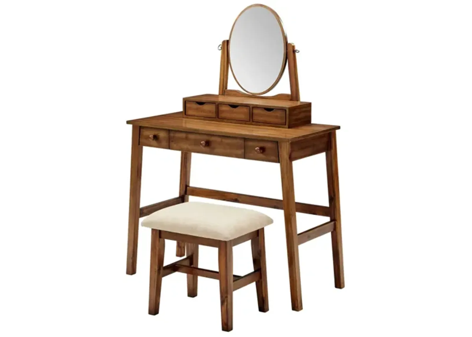 Ellington Vanity Set in Walnut by Linon Home Decor