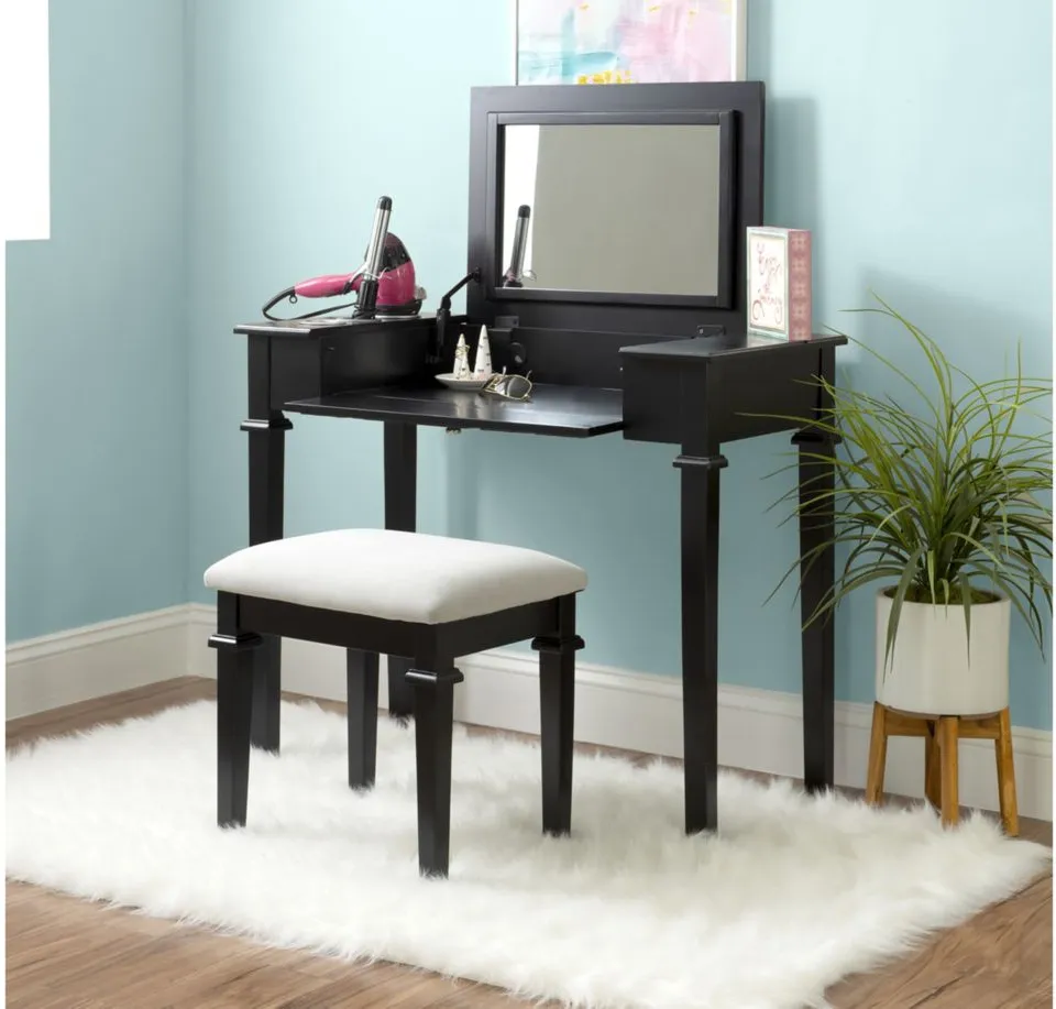 Elsie Vanity in Black by Linon Home Decor