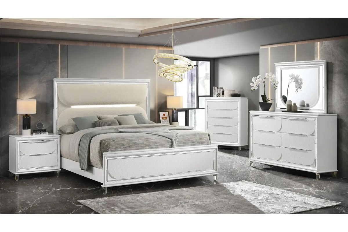 Eden 5-pc. Bedroom Set in Pearl White by Crown Mark