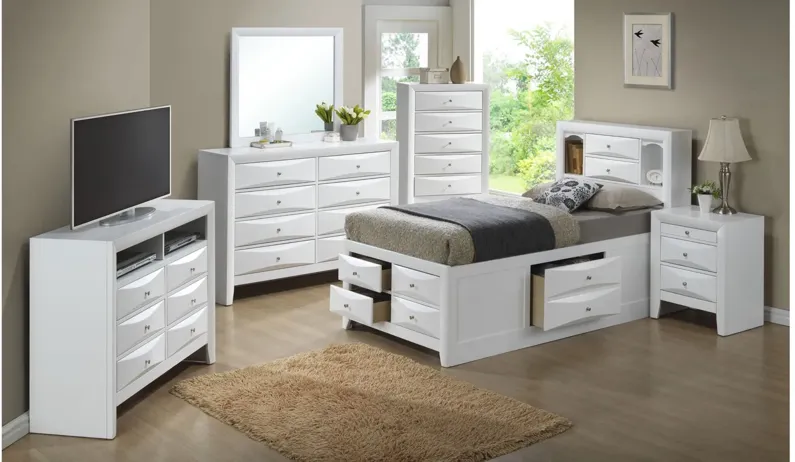 Marilla Captain's Bed in White by Glory Furniture