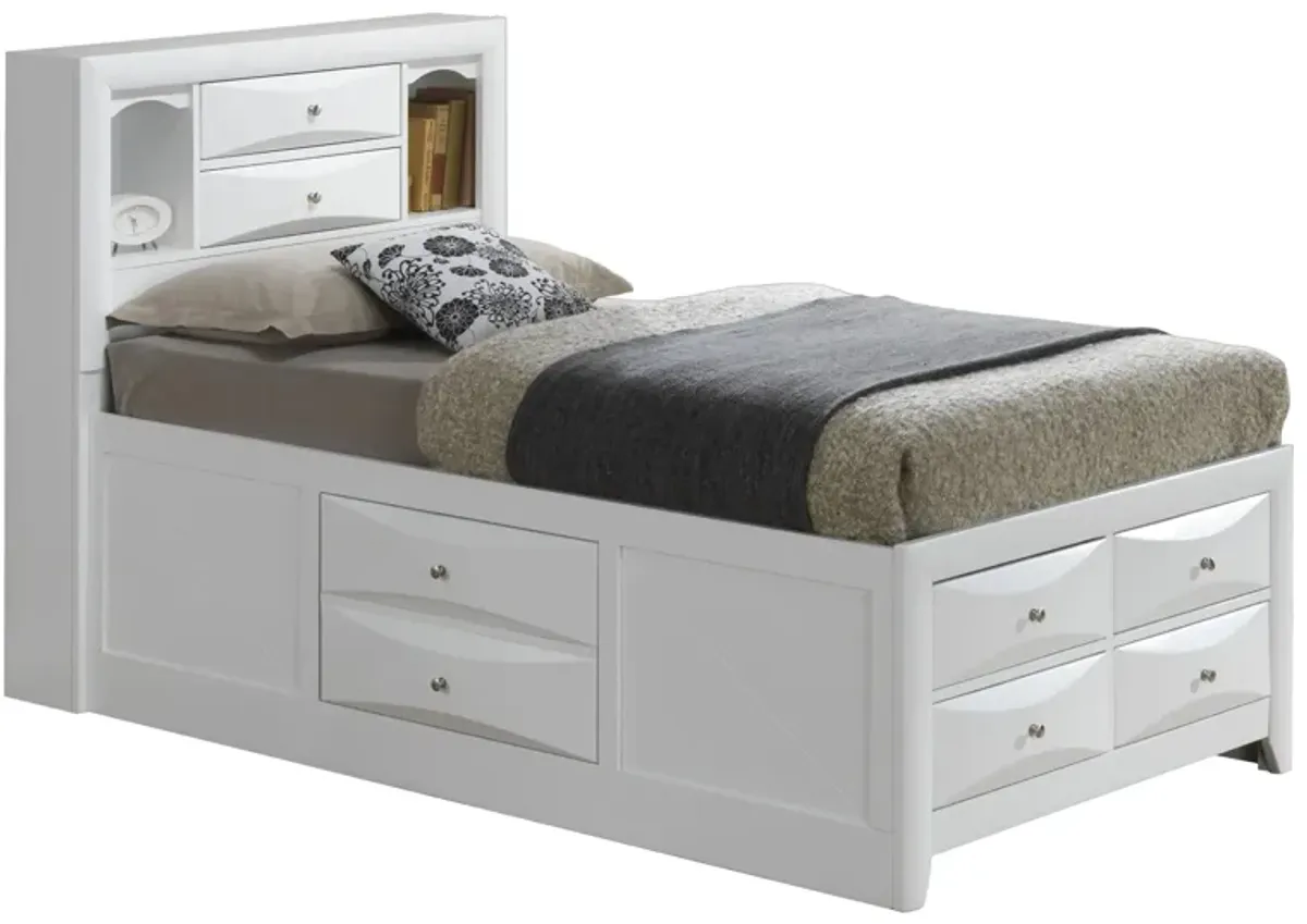 Marilla Captain's Bed in White by Glory Furniture