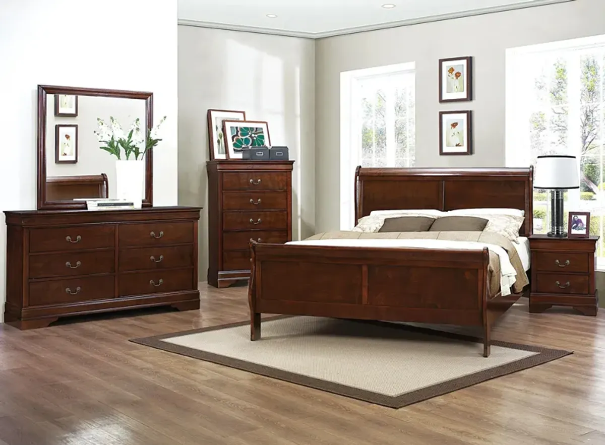 Edina 4-pc Bedroom Set in Brown Cherry by Homelegance