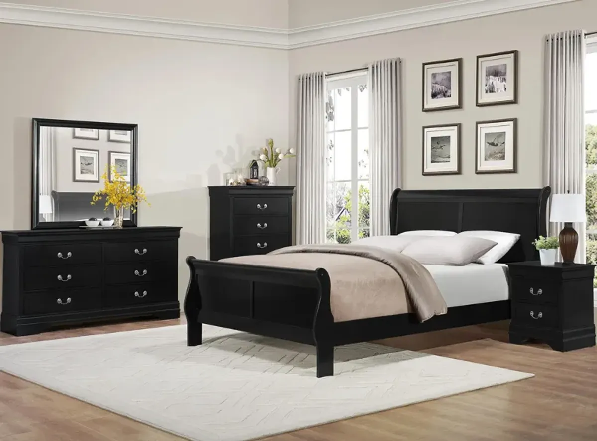 Edina 4-pc. Bedroom Set in Black by Homelegance