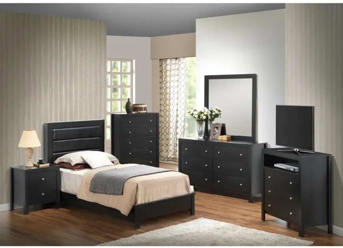 Burlington 4-pc. Upholstered Bedroom Set in Black by Glory Furniture