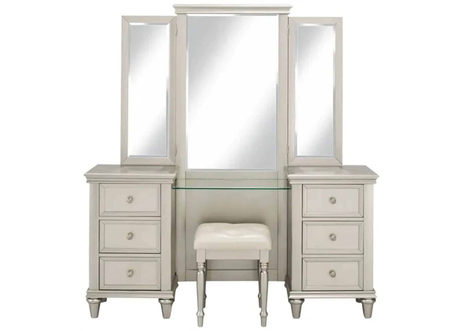 Tiffany 2-pc Vanity Set in Silver by Homelegance