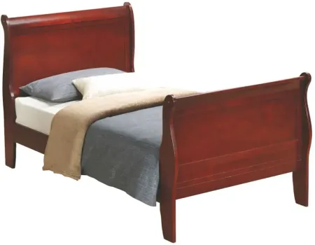 Rossie Sleigh Bed in Cherry by Glory Furniture