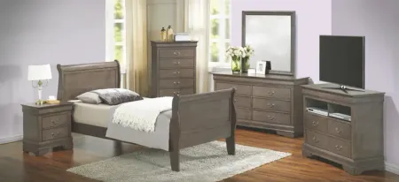 Rossie Sleigh Bed in Gray by Glory Furniture