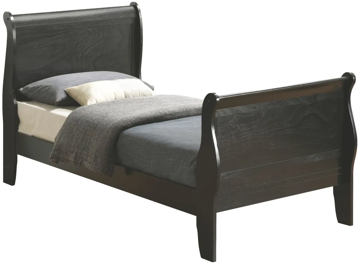 Rossie Sleigh Bed in Black by Glory Furniture