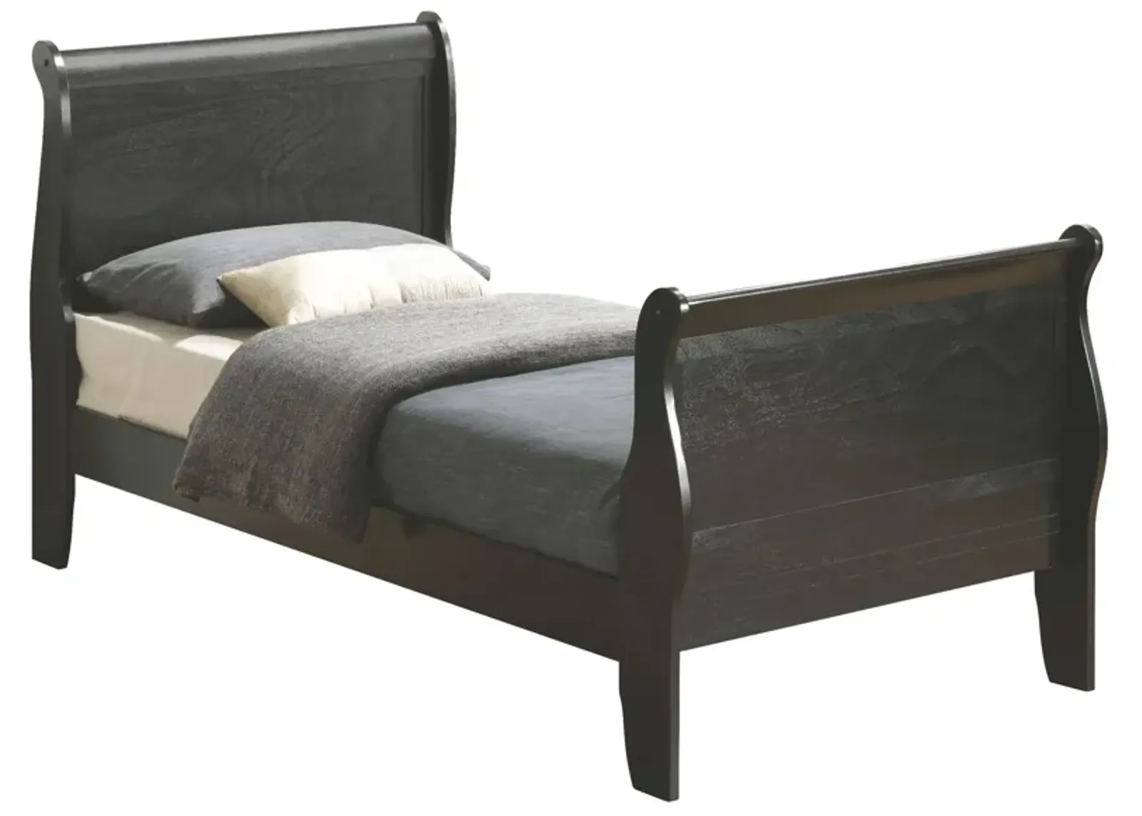 Rossie Sleigh Bed in Black by Glory Furniture