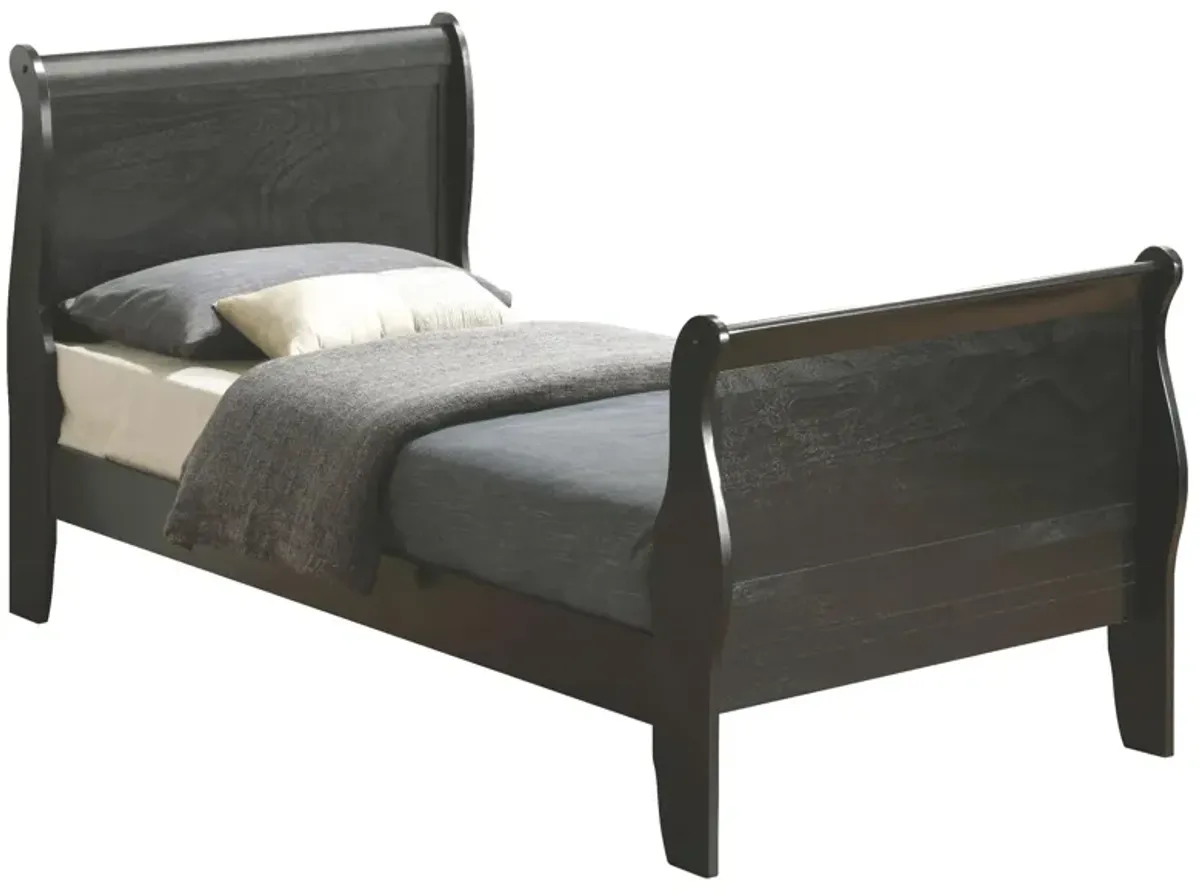 Rossie Sleigh Bed in Black by Glory Furniture