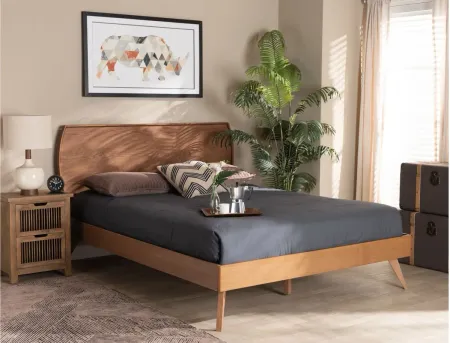 Aimi Mid-Century Full Size Platform Bed in Walnut Brown by Wholesale Interiors