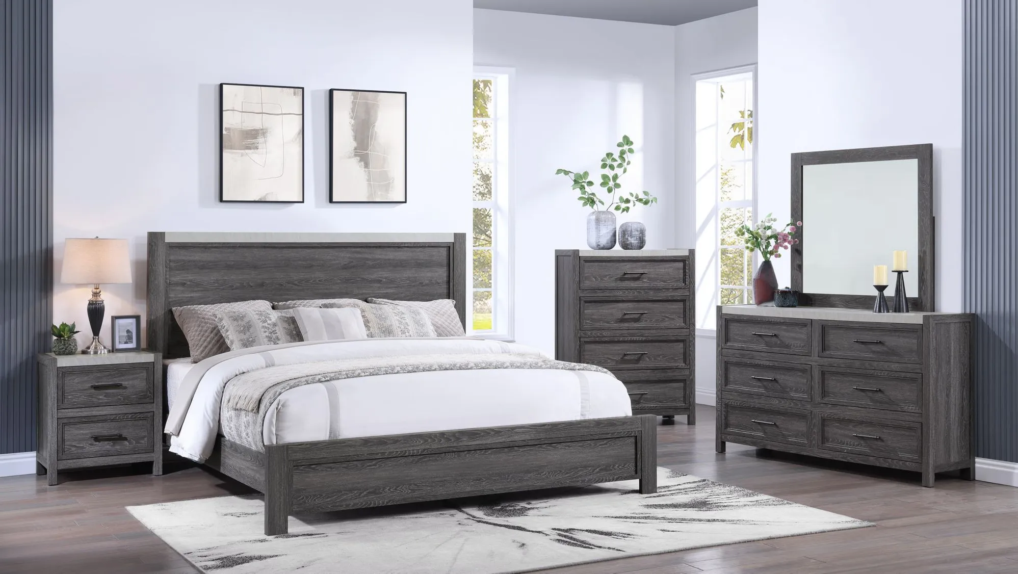 Madsen Bed in Dark Gray / MILKY color by Crown Mark