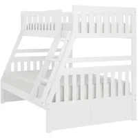 Belisar Twin-Over-Full Bunk Bed in White by Bellanest